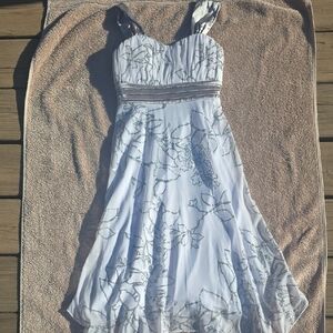 White and Silver Sweetheart Sundress By Speechless